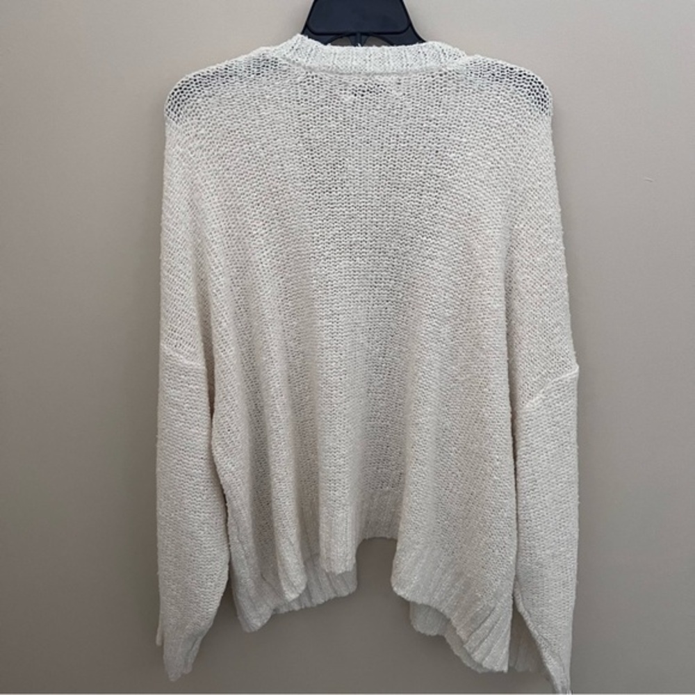 SO Women’s Plus Size Open Front Ivory Off White Sweater Cardigan - Picture 6 of 9